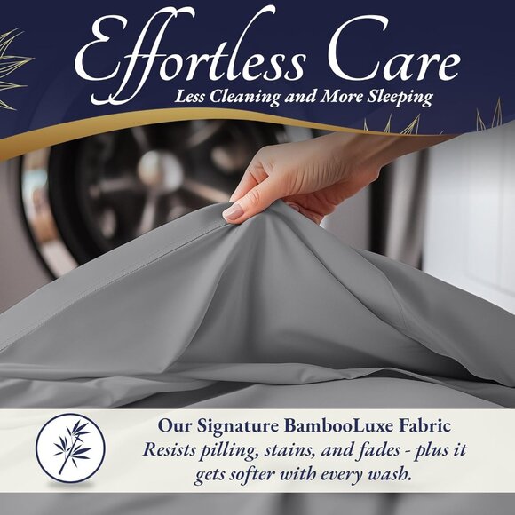 10- 100% Viscose Derived from Bamboo Sheets King Size 4pcs - Cooling 17" Deep - Picture 5 of 7